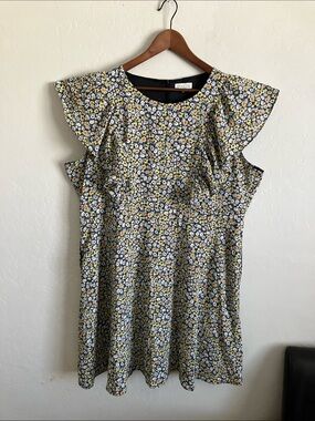 Roolee Mom Dress Womens XXL Ditsy Floral Babydoll Maturnity Nursing Ruffle Front